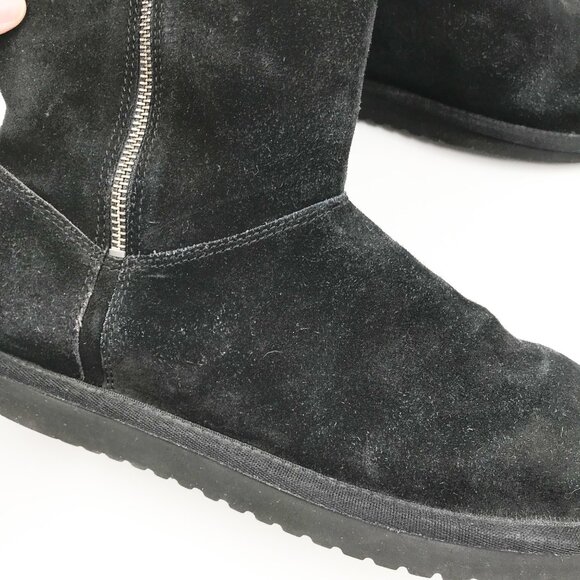 KOOLABURRA UGG Aribel Tall Black Suede Fur Lined Boots Winter Y2K Womens 8 - Picture 8 of 12
